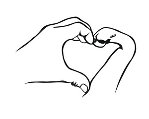 Freundschaft - Pfote und Hand - Herz