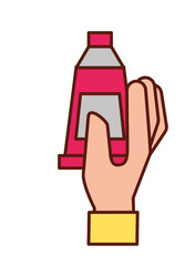 hand holding color tube paint art