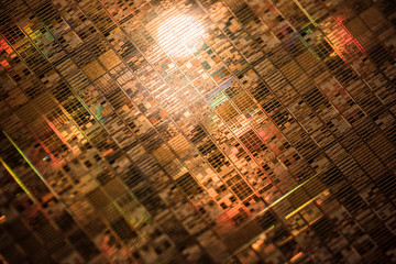 close-up of Silicon wafer