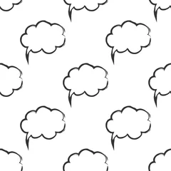 Fototapete Rund Seamless pattern with speech bubbles Welcome background. Doodle speech bubble pattern. Friendship design for your skin device or website © alxyzt