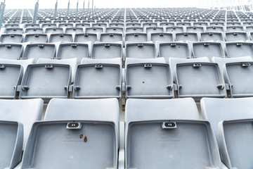 Fototapeta premium Empty tiered stadium bleachers