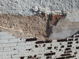 detail of an old brick wall