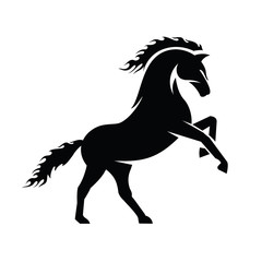 Fototapeta na wymiar Black Horse, King Horse Logo Design Inspiration Vector