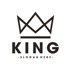 Line Art Crown / Royal and King logo design inspiration Vector