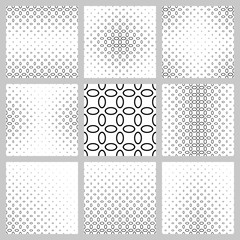 Abstract monochrome ellipse pattern background design set