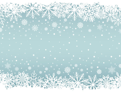 Abstract Christmas background with white snowflake borders