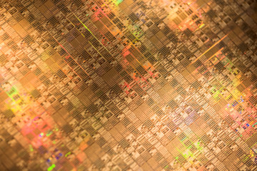 close-up of Silicon wafer