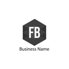 Initial Letter FB Logo Template Design