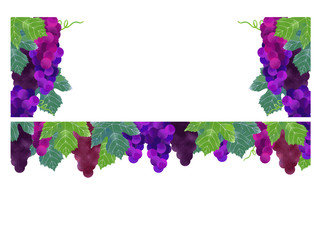 秋の葡萄のフレーム