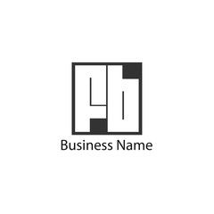 Initial Letter FB Logo Template Design