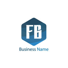 Initial Letter FB Logo Template Design