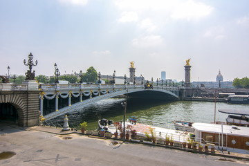 Alexander III bridge over Seine river, Paris, France