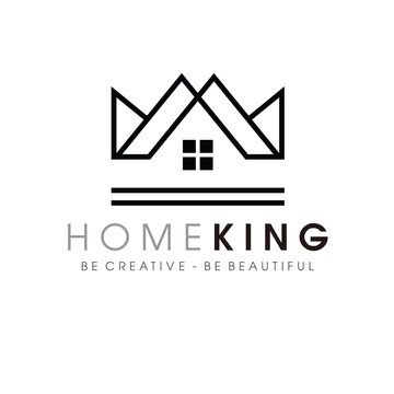 Royal / Crown / King Real Estate Line art Logo Design Inspiration Vector