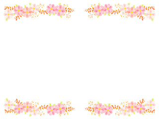 ピンクのコスモスのフレーム