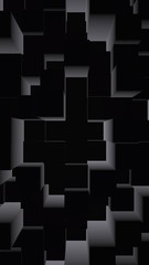 Abstract dark elegant cube geometric background. Chaotically advanced rectangular bars. 3D Rendering, 3D illustration