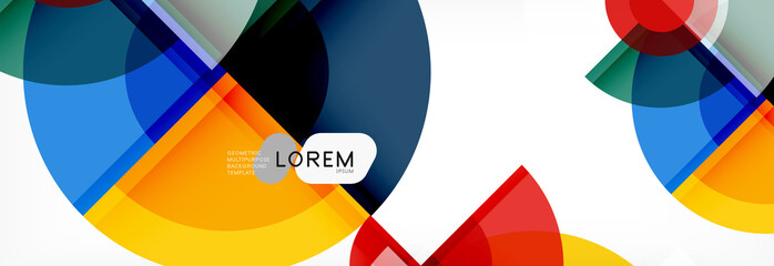 Abstract background - multicolored circles, trendy minimal geometric design