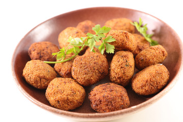 falafel on white background
