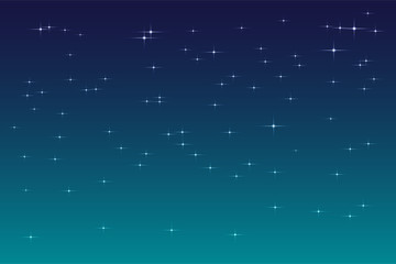 Fototapeta premium Blue dark night sky with stars background