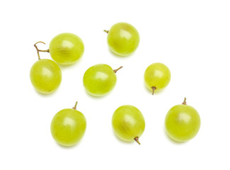 Ripe sweet grapes on white background