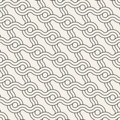 Obraz premium Vector seamless rounded interlacing lines pattern. Modern stylish abstract texture. Repeating geometric tiles
