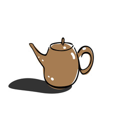 Tea pot simple line icon vector illustration