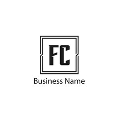 Initial Letter FC Logo Template Design