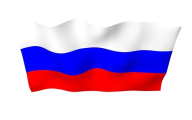 Waving flag of the Russian Federation. The National. State symbol of the Russia. 3D illustration