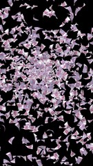 Flying euro banknotes isolated on a dark background. Money is flying in the air. 500 EURO in color. 3D illustration