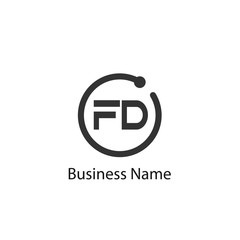 Initial Letter FD Logo Template Design