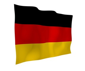 Flag of Germany. Wide format 3D illustration. State symbol of the Federal Republic of Germany. 3D rendering