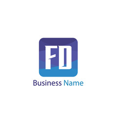 Initial Letter FD Logo Template Design