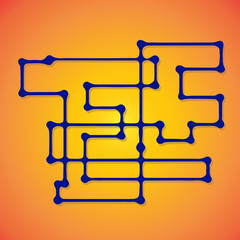 Obraz premium Mechanical schemes, engineering drawing with geometric parts mechanism. Futuristic industrial project can be used in web design and as wallpaper