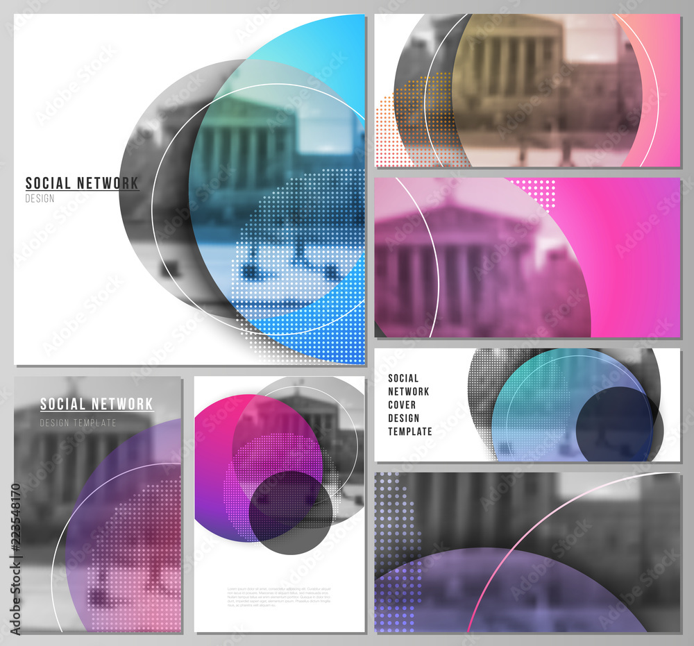 Poster the minimalistic abstract vector illustration of the editable layouts of modern social network mocku
