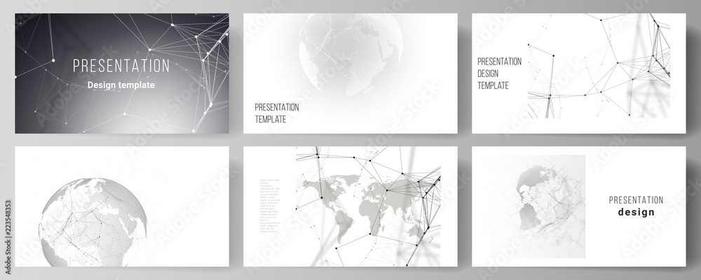 Poster vector layout of the presentation slides design business templates. futuristic geometric design with