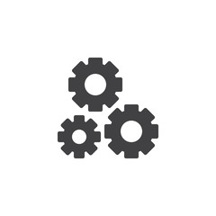 Setting Gears vector icon. filled flat sign for mobile concept and web design. Cogwheels simple solid icon. Symbol, logo illustration. Pixel perfect vector graphics