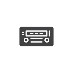 Fototapeta na wymiar Car radio vector icon. filled flat sign for mobile concept and web design. Radio Receiver simple solid icon. Symbol, logo illustration. Pixel perfect vector graphics