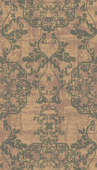 Vintage Baroque damask ornament pattern Vector vertical. Royal decor. Imperial background. trendy color textures
