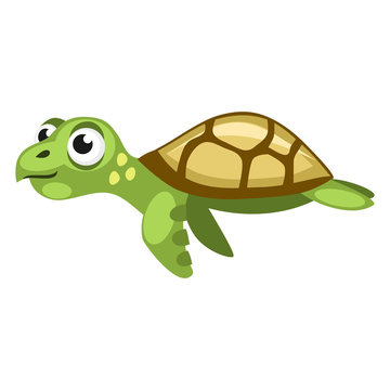 Cartoon vector sea turtle