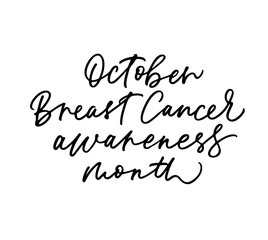 October - Breast Cancer awareness month card.