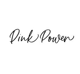 Pink power card. Ink illustration.