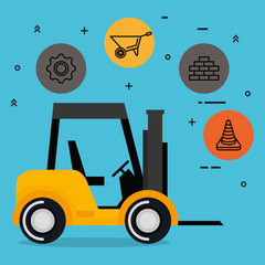 forklift with under construction equipment