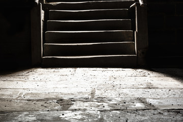 Basement floor and stairs