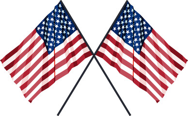 Obraz premium Two US Flag