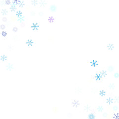 Falling down snow confetti, snowflake vector border. Festive winter, Christmas, New Year sale background. Cold weather, winter storm, scatter texture. Hipster snowfall falling snowflakes cool confetti