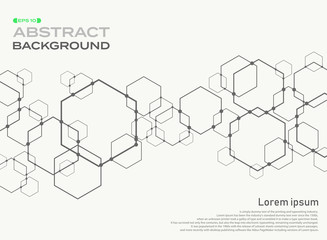 Abstract of pentagon shape pattern connection background with space.