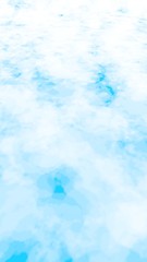 Background of abstract white color smoke isolated on blue color background. The wall of white fog. 3D illustration