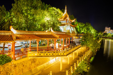 Suzhou Tang Town beautiful river nightscape