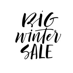 Big winter sale phrase.  Hand drawn vector modern calligraphy. Ink illustration. Happy holidays poster. 