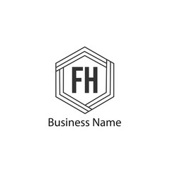 Initial Letter FH Logo Template Design