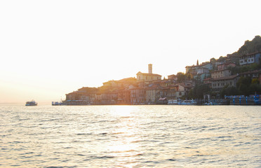 Montisola seen from the ferry during the sunset